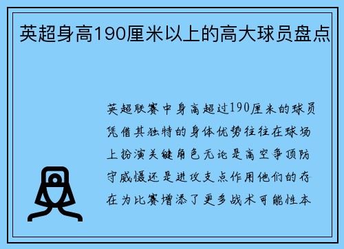 英超身高190厘米以上的高大球员盘点